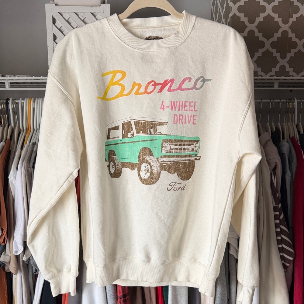 Ford Bronco Cream Crewneck XS